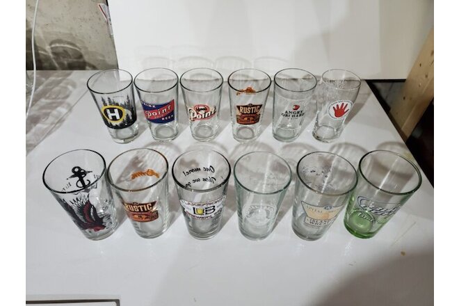 (12) Assorted Brewery Pint Glasses