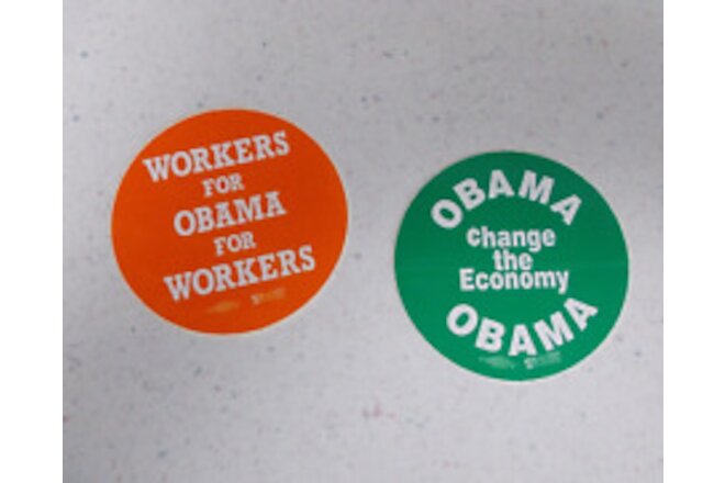 (2) OBAMA Union Supported Political Stickers