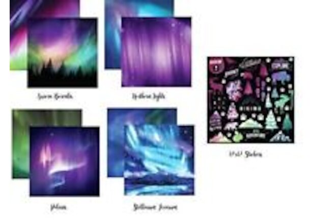 Aurora 12x12 Scrapbook Papers and Stickers Set