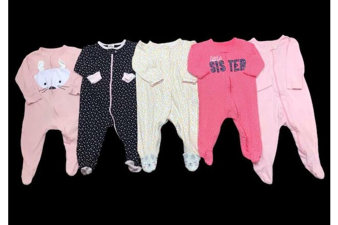 Baby Girl 3-6 Months 6 Months Carter's Cotton Footed Sleeper Pajama Lot