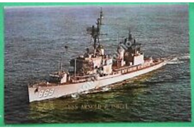 USS ARNOLD J. ISBELL DD-869 color postcard unused (CAN-133)