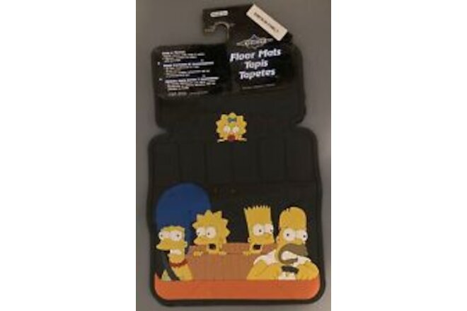 The Simpsons set of 2 rubber car floor mats – NEW 2002-VERY HARD TO FIND!