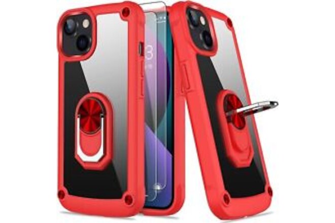 For iphone 13 Case Slim Silicone Shockproof Guard &Camera Protector Ring Stand .