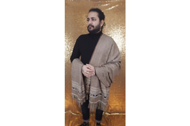 Handmade Premium Quality Afghan Pashtun Tribal Patoo Designed Wool Shawl Blanket