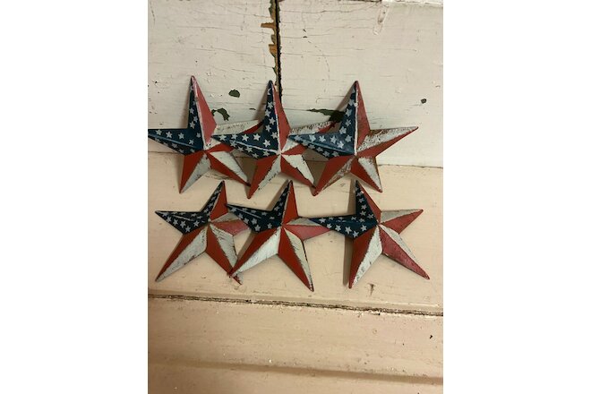 Americana Star Ornaments | 3.5 inch SET of 6 FREE SHIPPING
