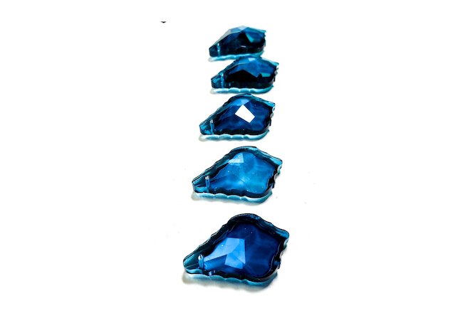 5 Zircon Blue French Cut 38mm Chandelier Crystals Jewelry Supplies