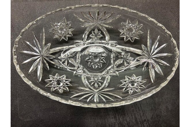 LOT of 2  ANCHOR HOCKING CLEAR STAR OF DAVID SERVING BOWLS!!