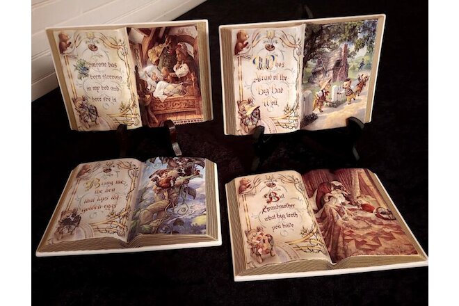 Set of 4 Porcelain “Once Upon a Time” Story Book Collection - Bradford Exchange