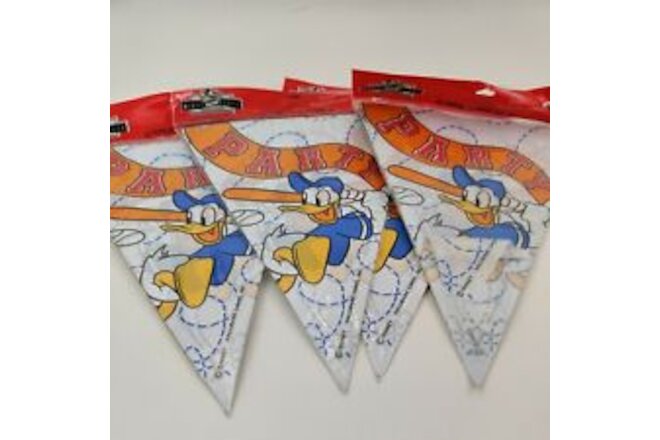 (4x) Mickey Disney Kids Party Express Donald Duck Party Flags 12ft/each Banners