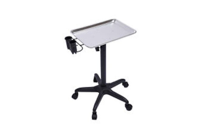 Mobile Rolling Mayo Stand Trolley Medical Instrument w/ Removable Tray + Base