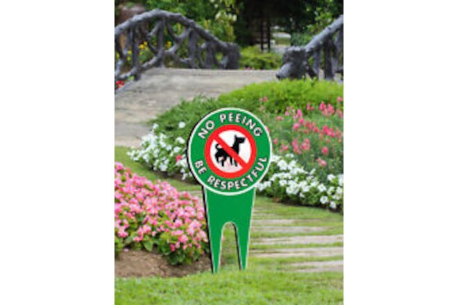 No Dog Pee Sign Yard Sign with Metal H-Stakes Stop Dogs from Peeing on Your Lawn