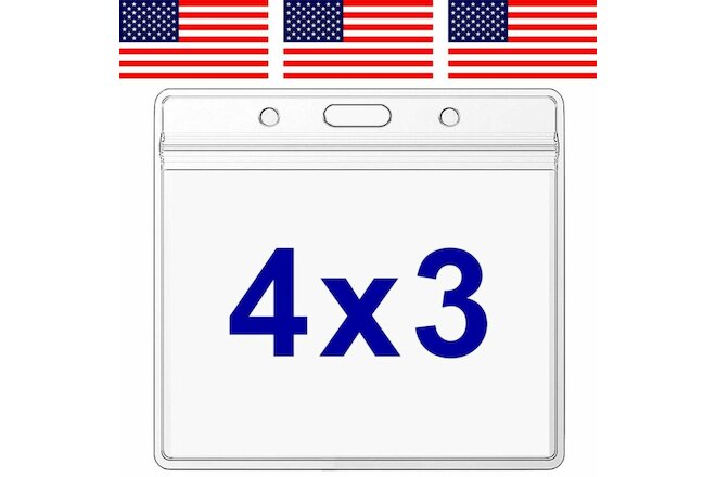 2 Pack WATERPROOF 4x3" Vaccine Card Holder Sleeve Vaccination ID Protector Badge