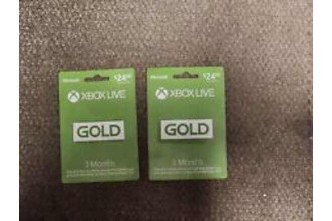 Two $24.99 Xbox LIVE 3 Month Gold Membership for Xbox 360/XBOX ONE Physical Card