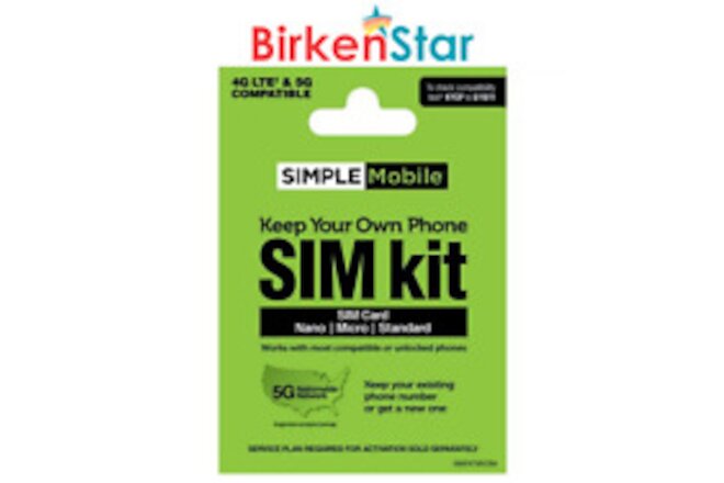 Prepaid Sim Card Kit, 4G LTE/5G Compatible ( FREE SHIPPING )