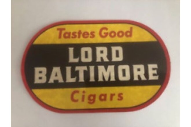 Vintage decal sticker LORD BALTIMORE CIGARS unused new old stock FREE ship