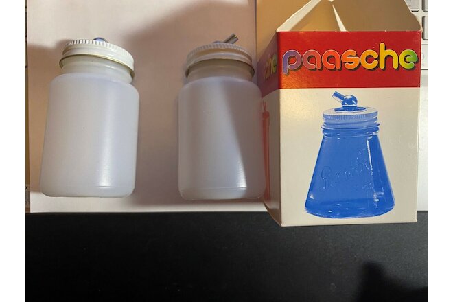 Paasche H-3-OZ Airbrush Part Glass Bottle Assembly 1 oz Made in USA Lot of 2
