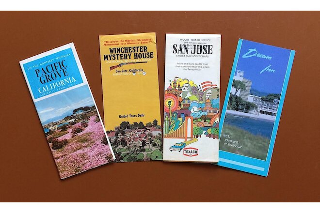 Vintage Maps/Brochures for San Jose/Pacific Grove/Winchester House/Dream Inn
