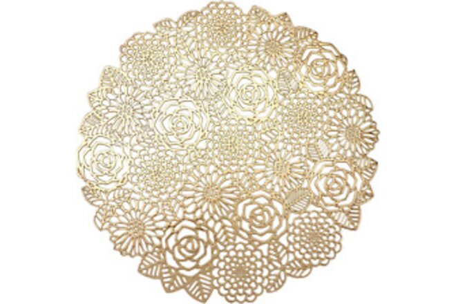 Gold Placemats Set of 6 Elegant Gold round Placemats Fancy Gold Charger Dining T