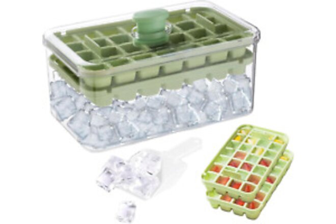 Ice Cube Trays with Lid and Bin,56 Pcs for Freezer,Ice Cube Mold, Ice Molds Ice