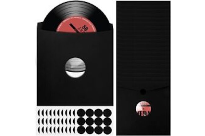 60 Pcs Vinyl Record Sleeves Black Blank Album Covers Record Jackets 12 Inches...