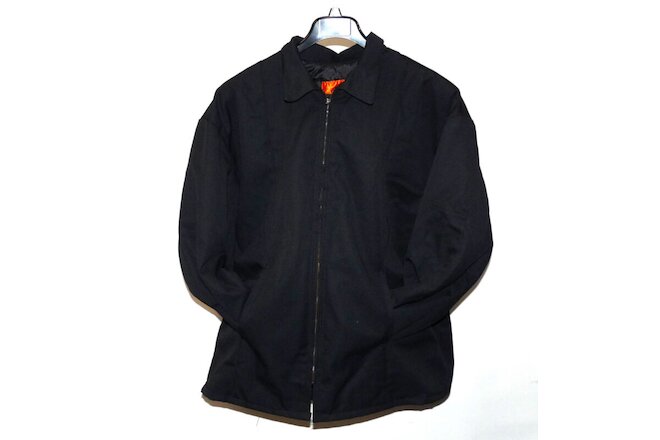 Mens Red Kap XL Work Jacket Perma-Lined Panel Coat Uniform Black Cotton Blend