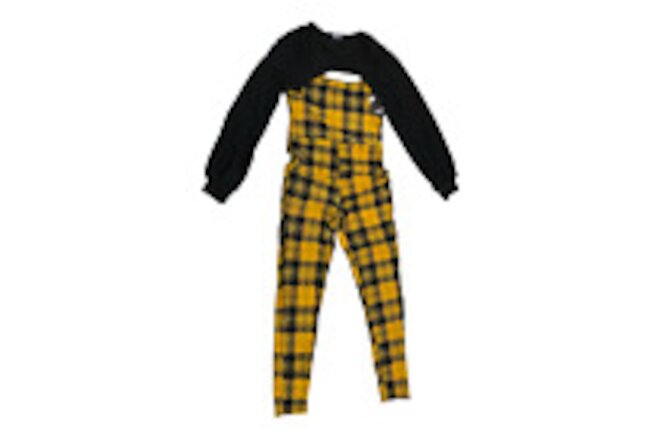 Jolie & Joy Women's Yellow/Black 2-Piece Plaid Jumpsuit Size Medium NWT B51
