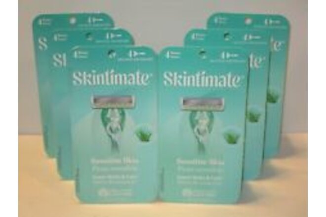 (6) Schick Skintimate Sensitive Skin Unscented 4 Blade Disposable Razors 4 pack