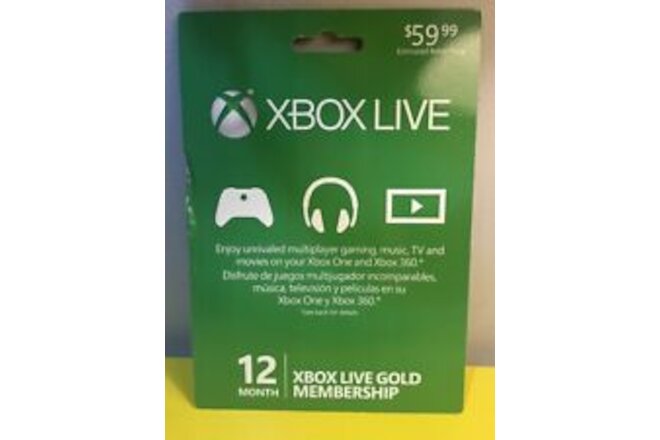 Microsoft - Xbox Live 12 Month Gold Membership Card