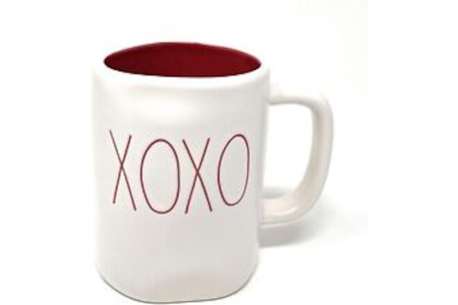 Rae Dunn XOXO Coffee Mug Red inside New S1302