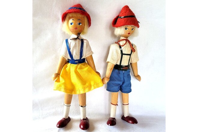 Vintage Polish Couple Ethnic Dolls Made for the Souvenir Trade 8 1/4 inch