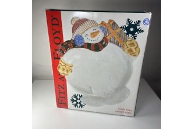 1998 Fitz & Floyd classics Frosty Folks, Snowman Canape Cookie Plate