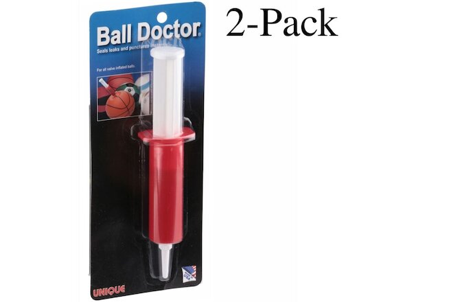 Unique Sports Ball Doctor Seals Leaks and Punctures, 1 oz Syringe (Pack of 2)