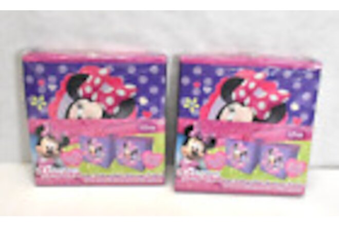 Disney Minnie Mouse Bowtique Purple Pink Storage Cube 10" x 10" x 10" 4 Piece