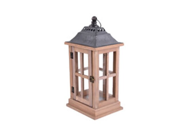Better Homes & Gardens Rustic Wood Candle Holder Lantern, Small