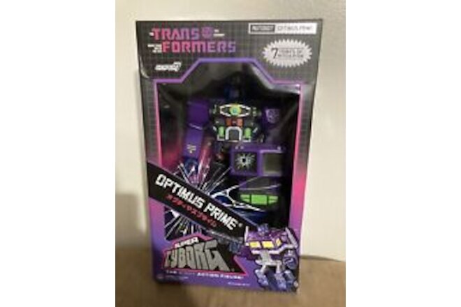 Super7 Transformers Super Cyborg Optimus Prime﻿ Shattered Glass Purple BoxDamage