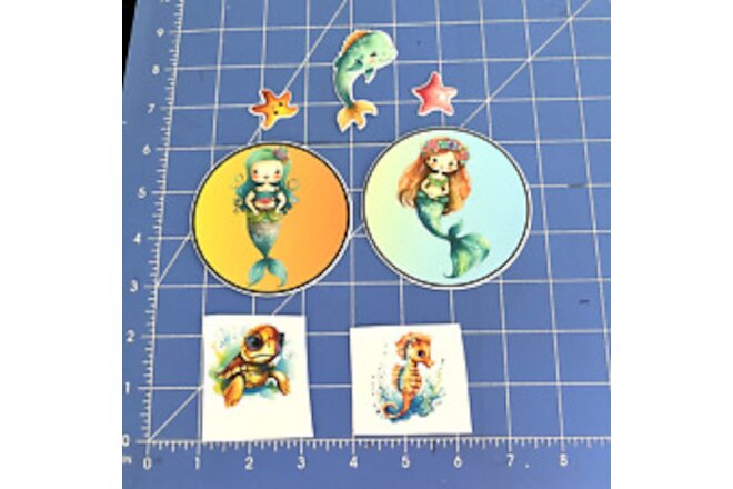 7 Pc Under The Sea Die Cut And Stickers Paper Supplies Card Making Junk Journal