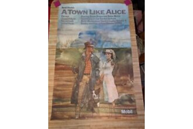 A TOWN LIKE ALICE ORIGINAL 1981 PBS POSTER 46" X 30" MOBIL
