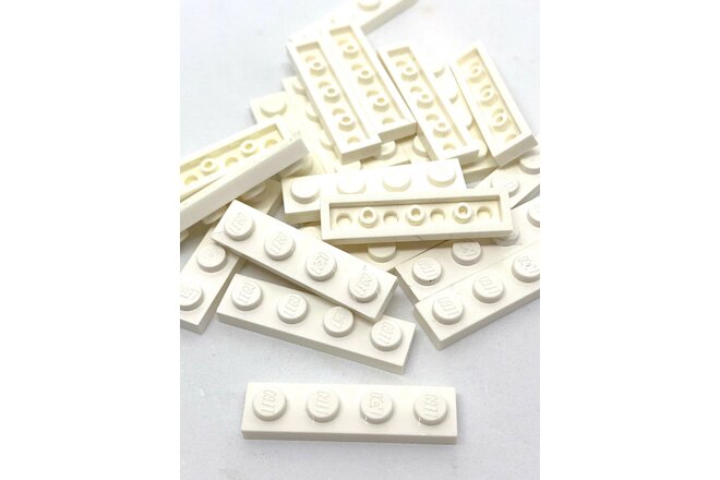 1X4 Lego 25 Piece Bulk Lot 1 x 4 Flat Plates WHITE Building Parts #3710