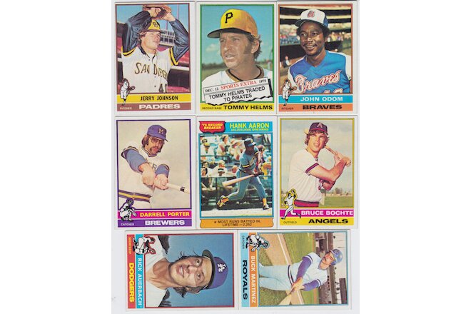 1976 Topps Baseball Cards - 75 Card Lot - VG to NrMt - See List and Scannings