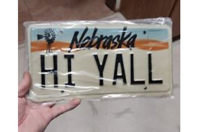 2 Nebraska Vanity "HI YALL " License Plates NOS