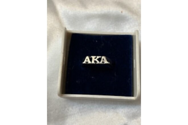 Alpha Kappa Alpha Sterling Silver BLOCK Ring size 6 LICENSED RETIRED