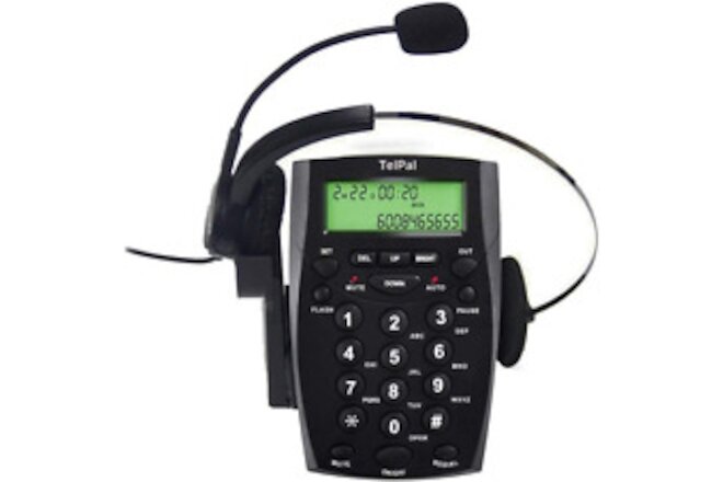 Corded Call Center Headset Telephone with Dialpad & Monoral Noise Canc...