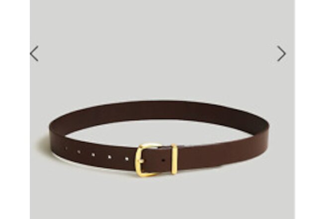 Madewell $58 The Essential Wide Leather Belt Chocolate Raisin Size XS NN919