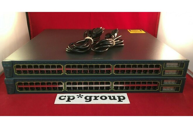 LOT OF 2 Cisco Catalyst WS-C3550-48-SMI 48-Port FE & 2-Port GBIC Network Switch