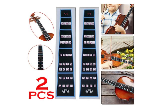 2pcs Violin Fiddle Finger Position Marker Tapes Fingerboard Stickers (4/4)
