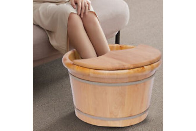 Foot basin wooden bucket foot bath tub Foot Sauna Massager with cover & massage