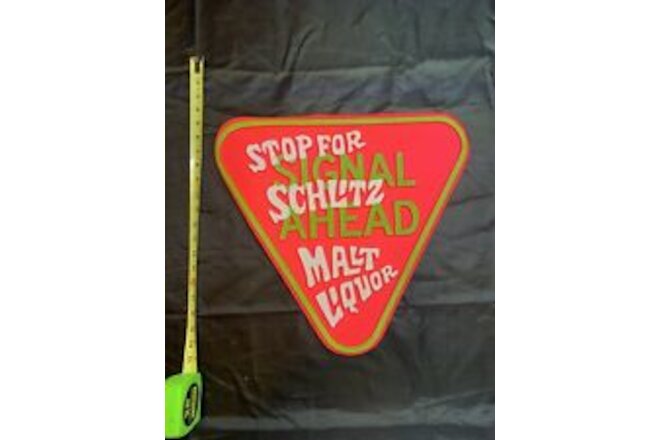 RARE BRAND NEW 1970 Schlitz Malt Liquor Bright Neon Plastic Traffic Sign