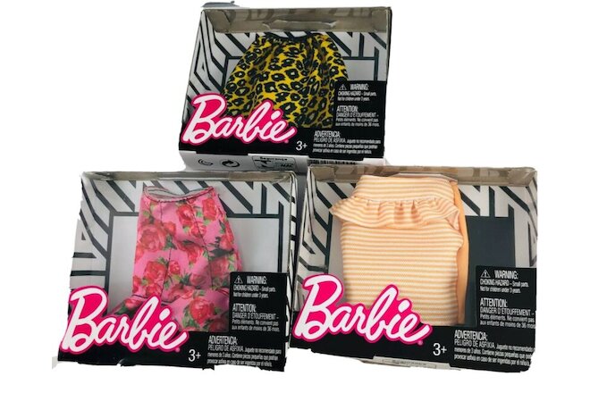 Barbie Fashion Separates Skirts Lot Cheetah Leopard Print Floral Orange Stripes
