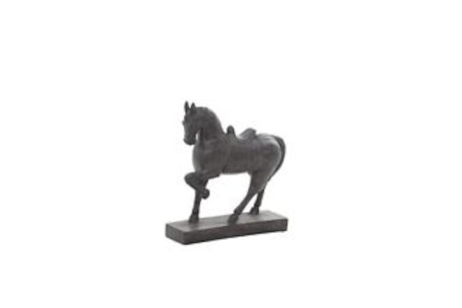 Deco 79 Traditional Polystone Horse Sculpture, Brown 9" x 3" x 9"