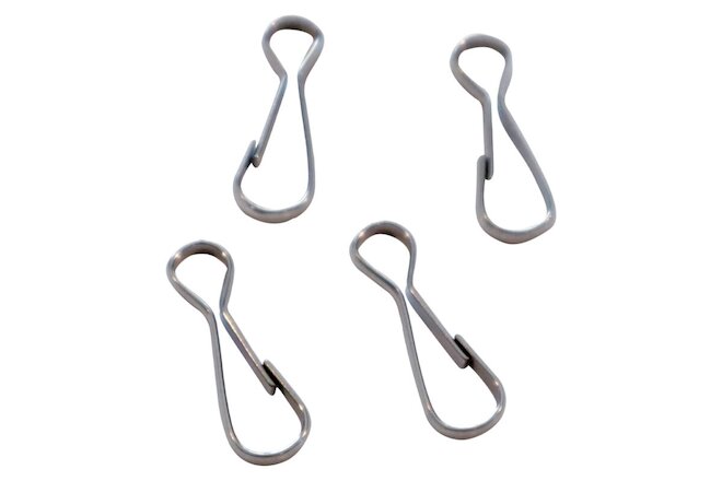 10 Small Metal J Hook Spring Clips for DIY Lanyards & Keychains - 1 1/4 Inch